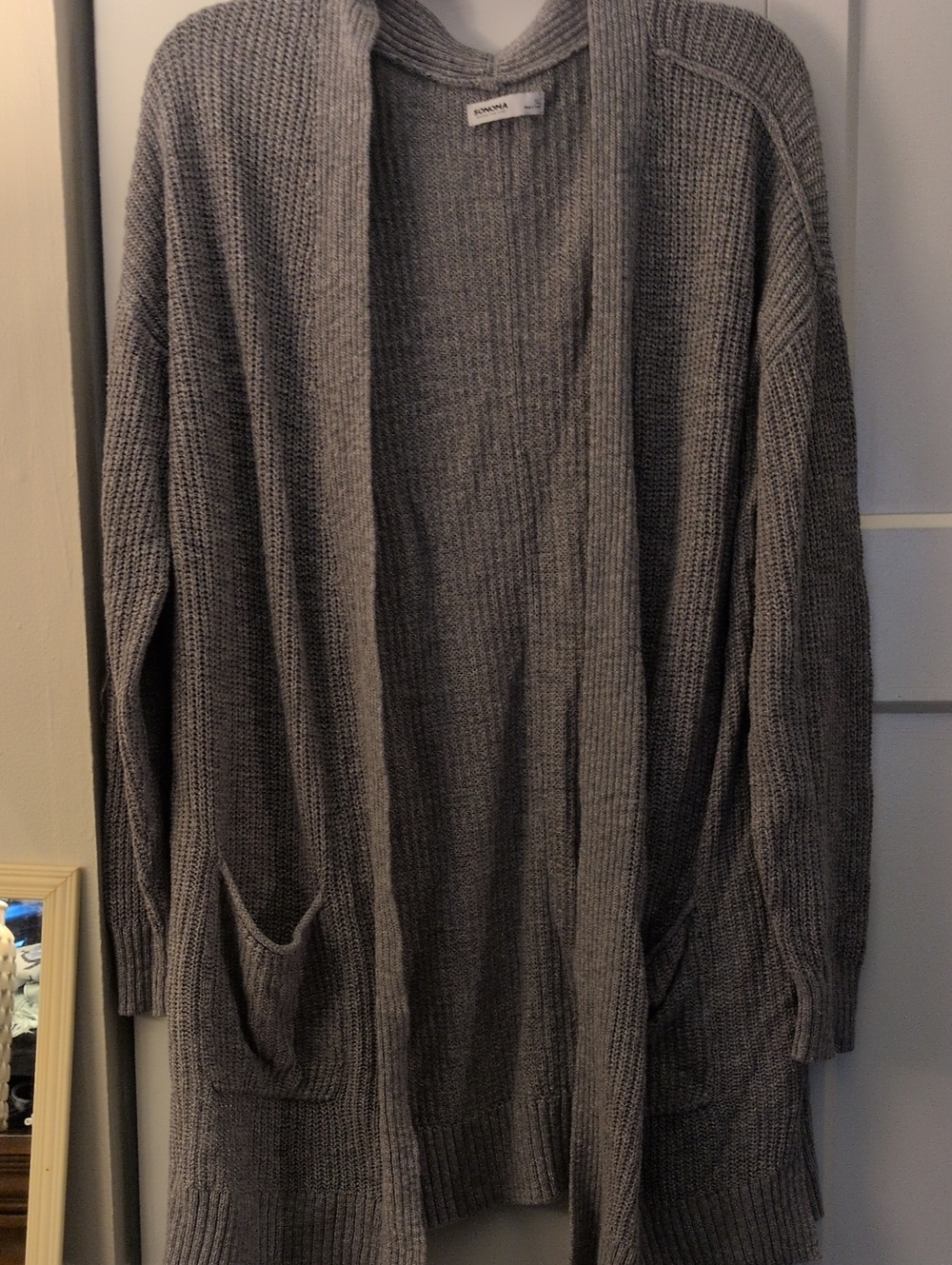 Sonoma Heather Gray Open Cardigan